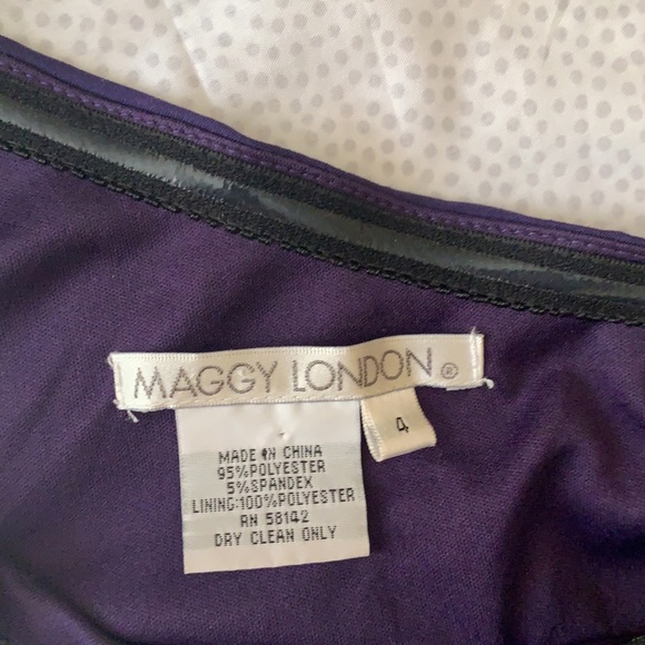 MAGGY LONDON size 4 asymmetric one shoulder dress in excellent condition - Picture 3 of 6